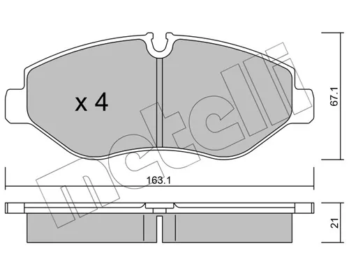 Klocki hamulcowe przednie tarczowe 2206710 Metelli