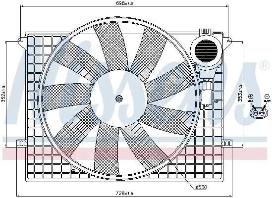 Wentylator elektryczny układu chłodzenia kompletny (silnik+wirnik) 85401 Nissens