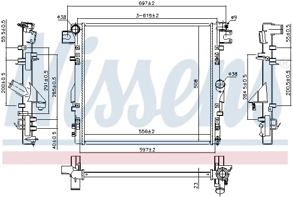 Chłodnica silnika 61037 Nissens