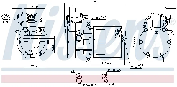 Sprężarka klimatyzacji 890770 Nissens
