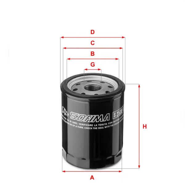 Filtr oleju S2530R Sofima