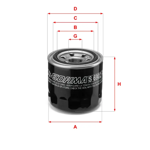 Filtr oleju S6902R Sofima