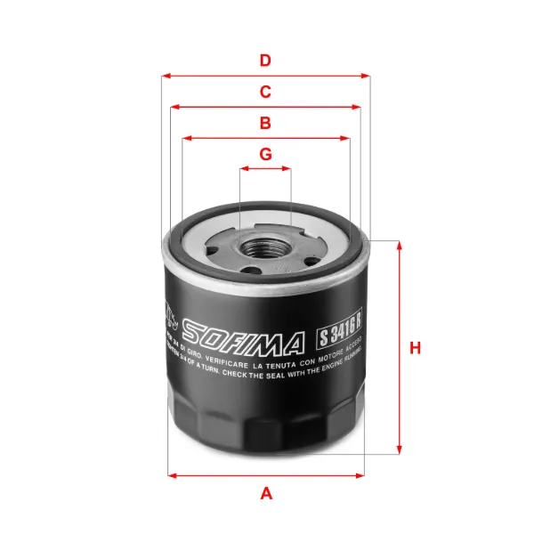 Filtr oleju S3416R Sofima