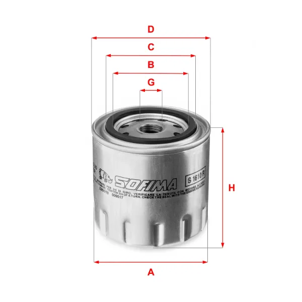 Filtr oleju S1610R Sofima