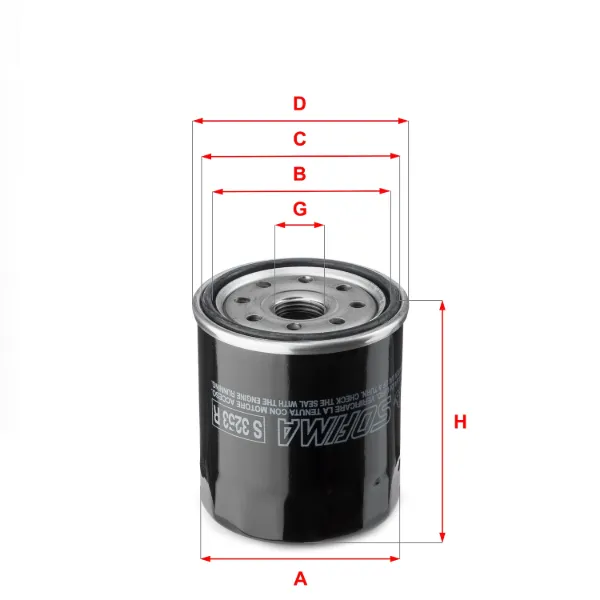 Filtr oleju S3253R Sofima