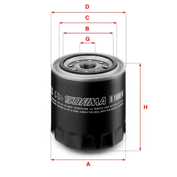 Filtr oleju S1600R Sofima