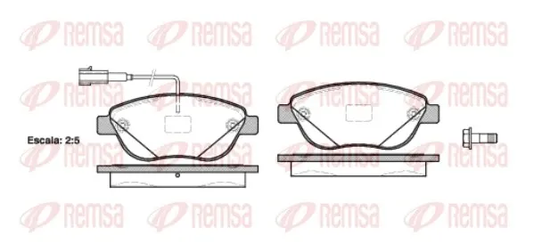 Klocki hamulcowe przednie tarczowe 085912 Remsa