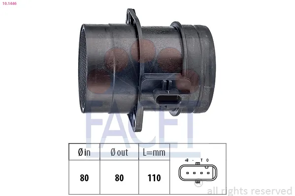 Czujnik przepływu powietrza, przepływomierz powietrza M.A.F. Volkswagen Transporter T6