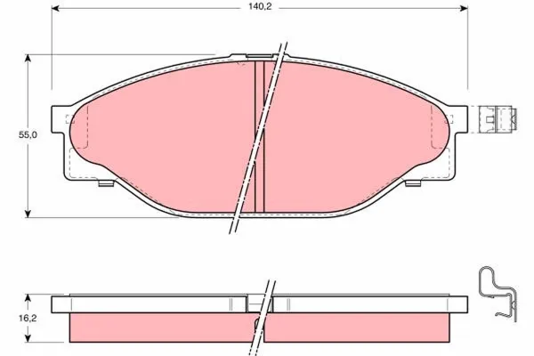 Klocki hamulcowe przednie tarczowe GDB3109 TRW