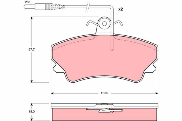Klocki hamulcowe przednie tarczowe GDB1203 TRW