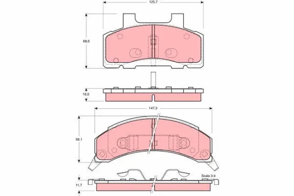 Klocki hamulcowe przednie tarczowe GDB4005 TRW