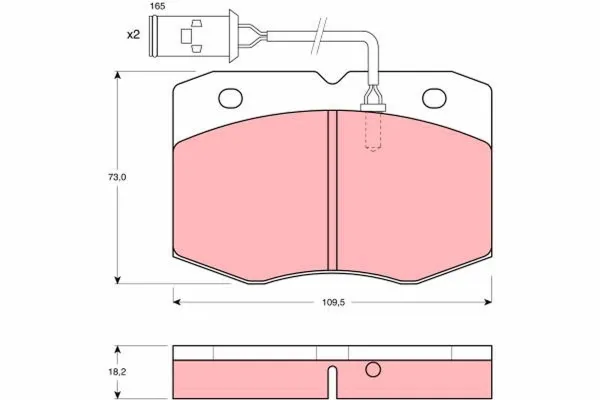 Klocki hamulcowe przednie tarczowe GDB1111 TRW