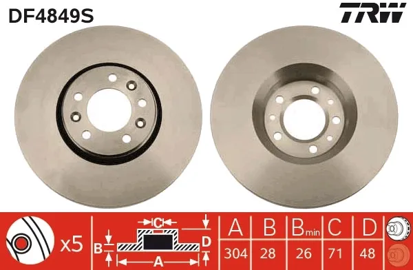 Tarcza hamulcowa przednia do Peugeot 407 SW 6E