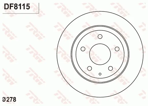 Tarcza hamulcowa tylna DF8115 TRW