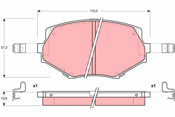 Klocki hamulcowe przednie tarczowe GDB3103 TRW