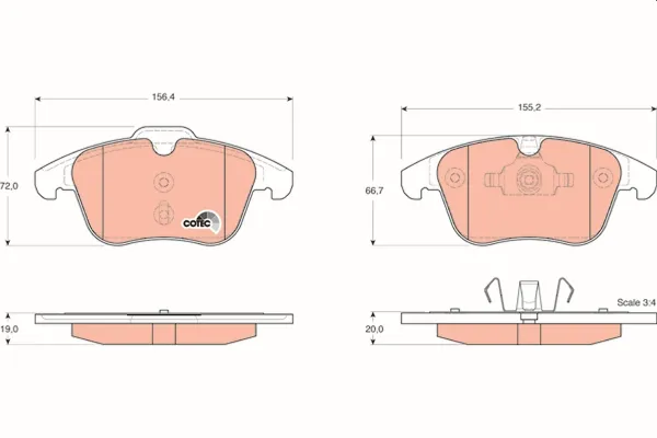 Klocki hamulcowe przednie tarczowe GDB1683 TRW