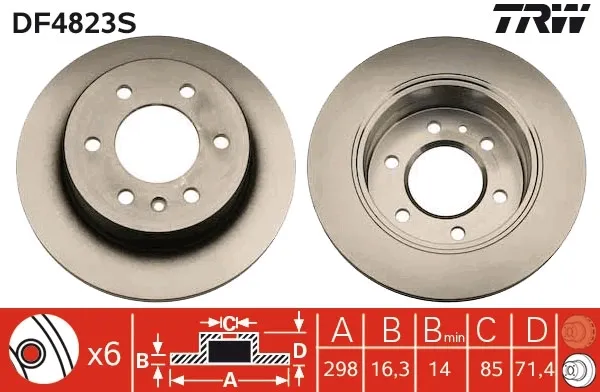 Tarcza hamulcowa tylna DF4823S TRW