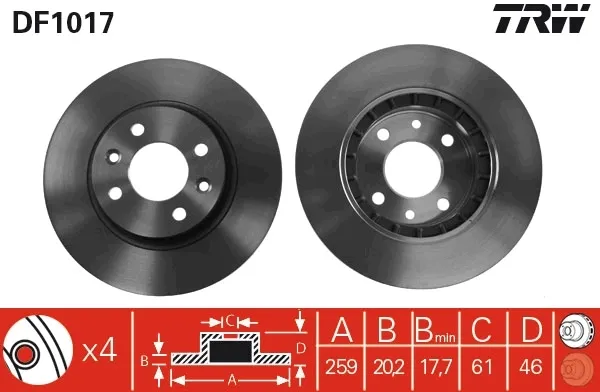 Tarcza hamulcowa przednia Renault 25 B29