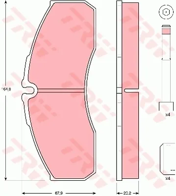 Klocki hamulcowe przednie tarczowe GDB3385 TRW