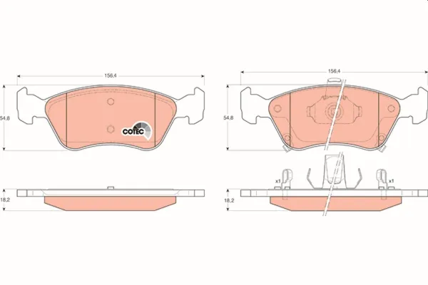 Klocki hamulcowe przednie tarczowe GDB3163 TRW