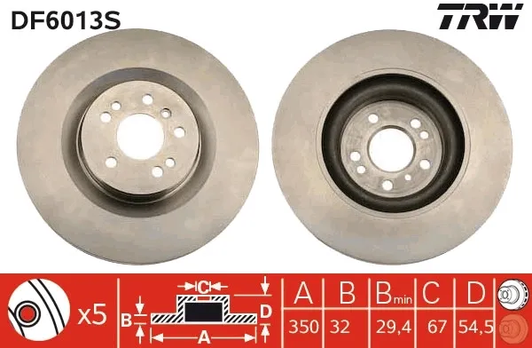 Tarcza hamulcowa przednia DF6013S TRW