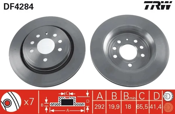Tarcza hamulcowa tylna DF4284 TRW