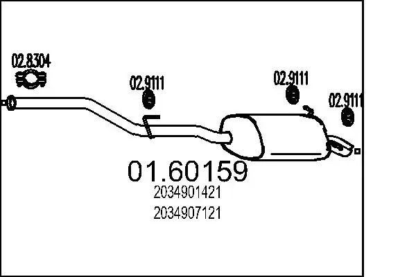 Tłumik, tylna część Mercedes CLK C209