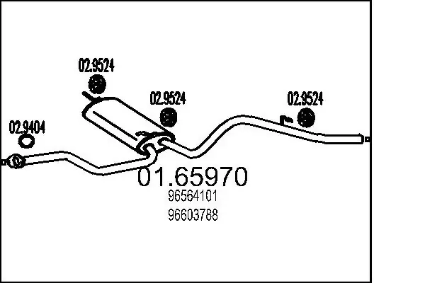 Tłumik, tylna część 0165970 MTS