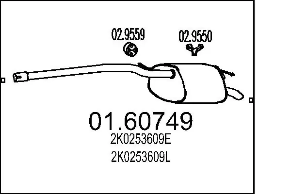Tłumik, tylna część 0160749 MTS