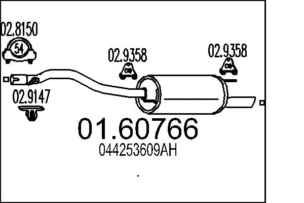 Tłumik, tylna część 0160766 MTS