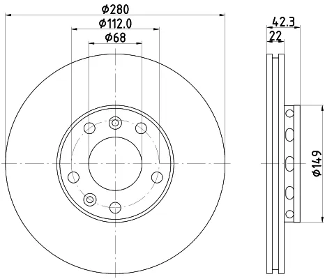 Tarcza hamulcowa tylna 8DD355113321 HELLA