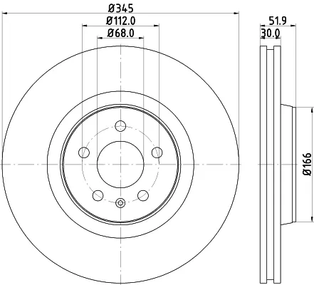 Tarcza hamulcowa przednia 8DD355117181 HELLA
