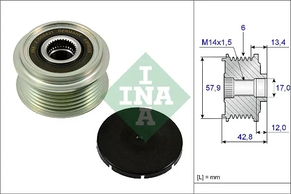 Koło pasowe alternatora 535024010 INA