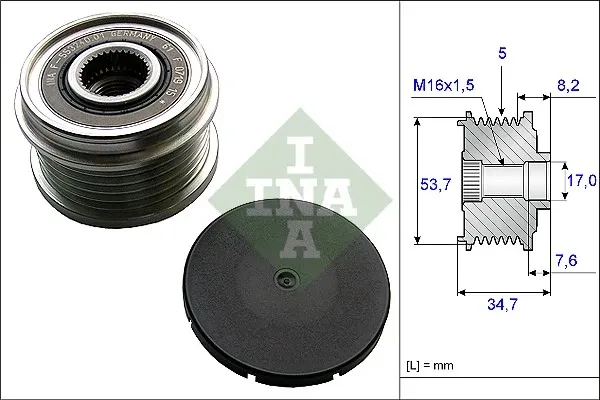 Koło pasowe alternatora 535021110 INA
