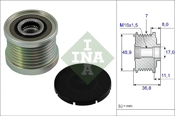 Koło pasowe alternatora 535008110 INA