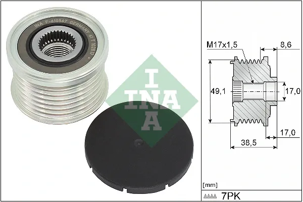 Koło pasowe alternatora 535034410 INA