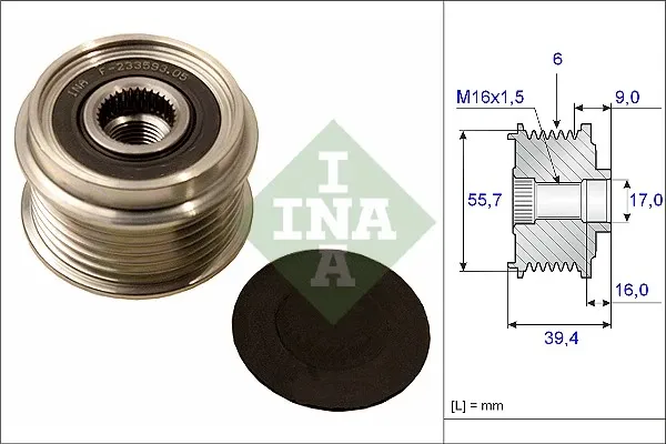 Koło pasowe alternatora 535006010 INA