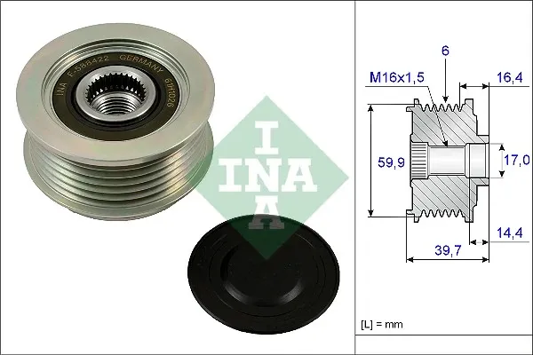 Koło pasowe alternatora 535024110 INA