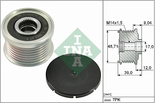 Koło pasowe alternatora 535027510 INA