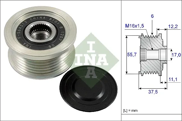 Koło pasowe alternatora 535022610 INA
