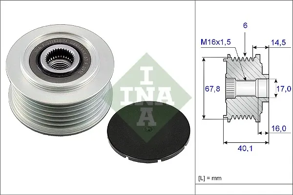 Koło pasowe alternatora 535004710 INA