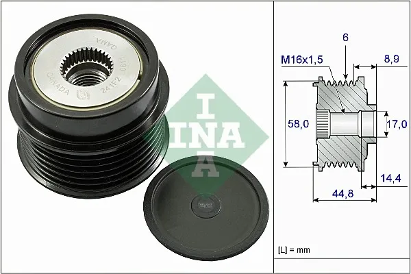 Koło pasowe alternatora 535027110 INA