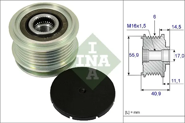 Koło pasowe alternatora 535001210 INA