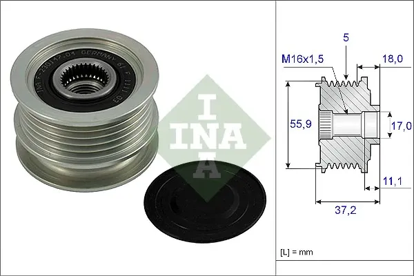 Koło pasowe alternatora 535001810 INA