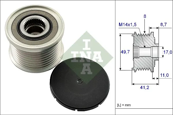 Koło pasowe alternatora 535014110 INA