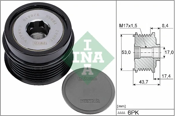 Koło pasowe alternatora 535028110 INA