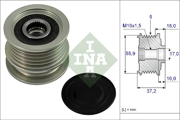 Koło pasowe alternatora 535000910 INA