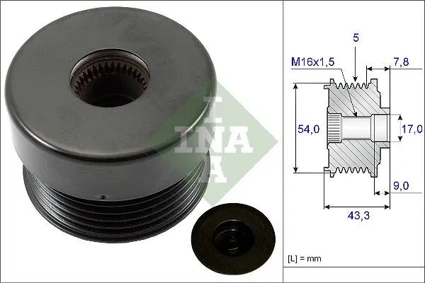 Koło pasowe alternatora 535017210 INA