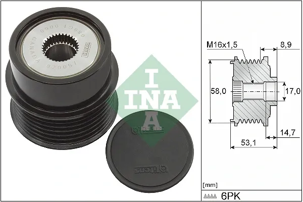 Koło pasowe alternatora 535032610 INA
