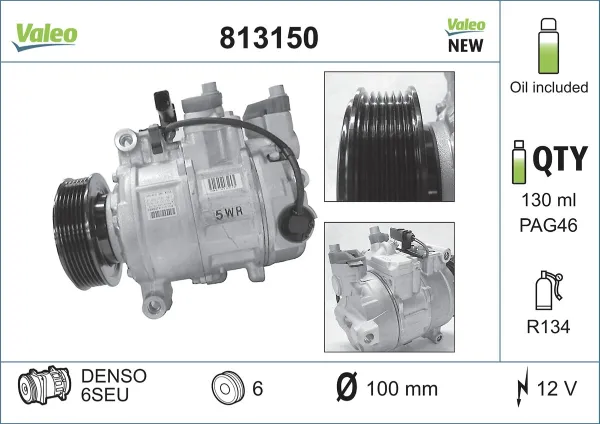 Sprężarka klimatyzacji 813150 VALEO
